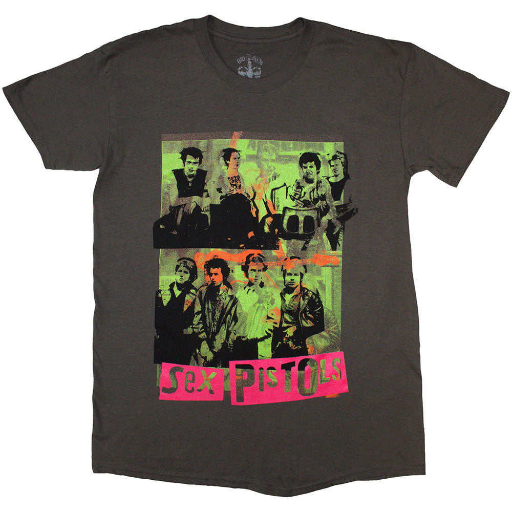The Sex Pistols Band Green Montage Mens T Shirt