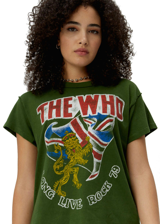 The Who Long Live Rock Band Tee Womens T Shirt Green by Daydreamer LA