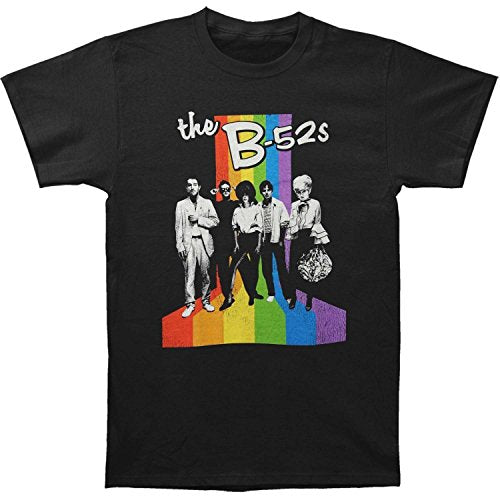 B52s Retro Rainbow Officially Licensed Mens T Shirt Black