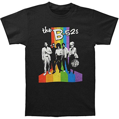 B52s Retro Rainbow Officially Licensed Mens T Shirt Black