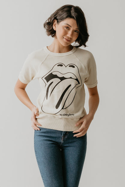 Rolling Stones Ivory Raglan Tee Womens T Shirt Ivory