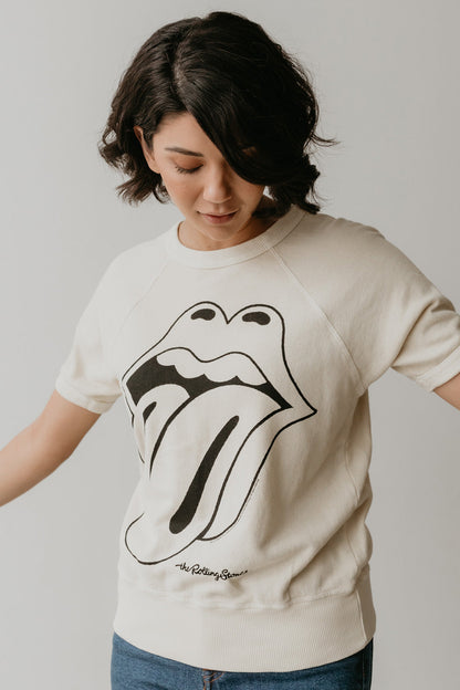 Rolling Stones Ivory Raglan Tee Womens T Shirt Ivory