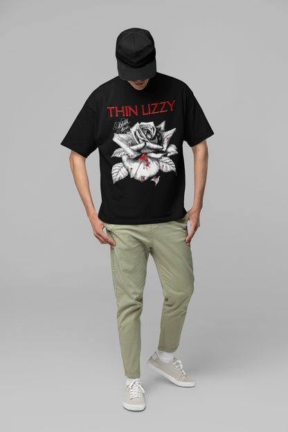 Thin Lizzy - Black Rose Jumbo Print T Shirt
