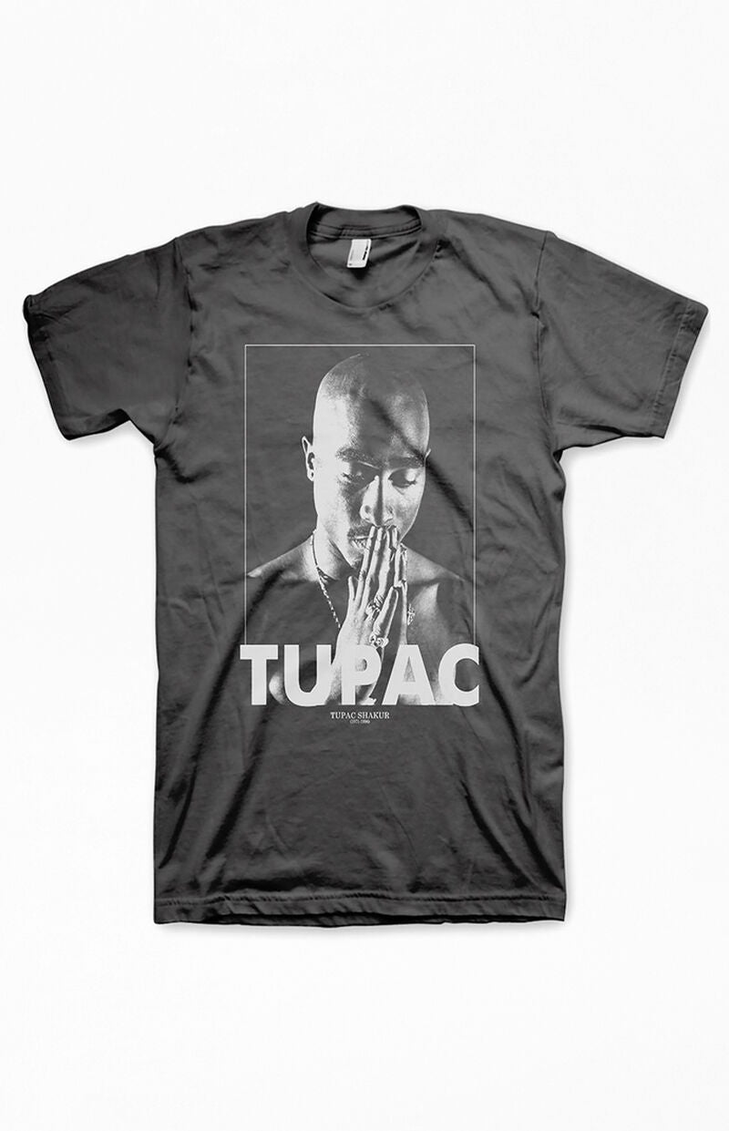 Tupac Praying Officially Licensed Mens T Shirt Black