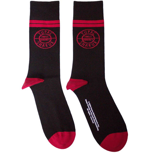 Tupac Circle Logo Socks Black