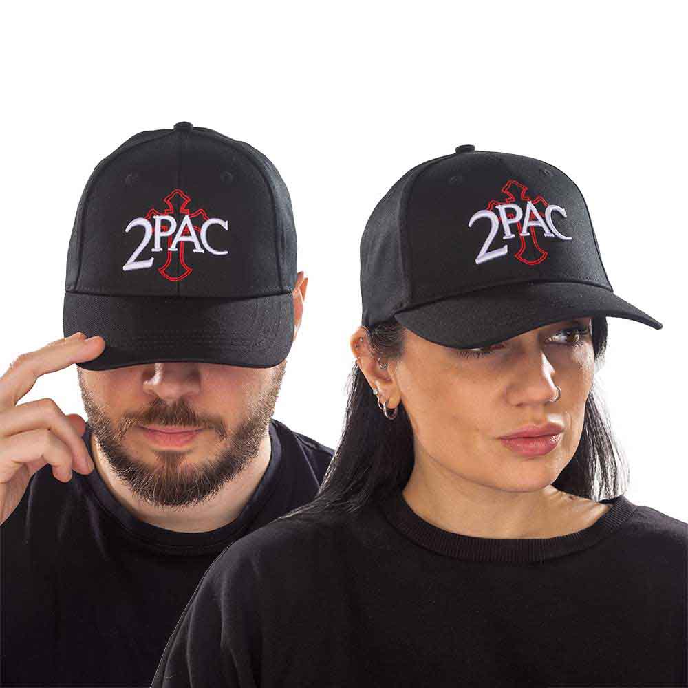 Tupac Cross Logo Hat Black