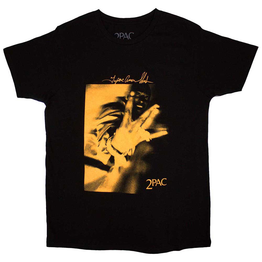 Tupac Fingers Orange Tone Mens T Shirt