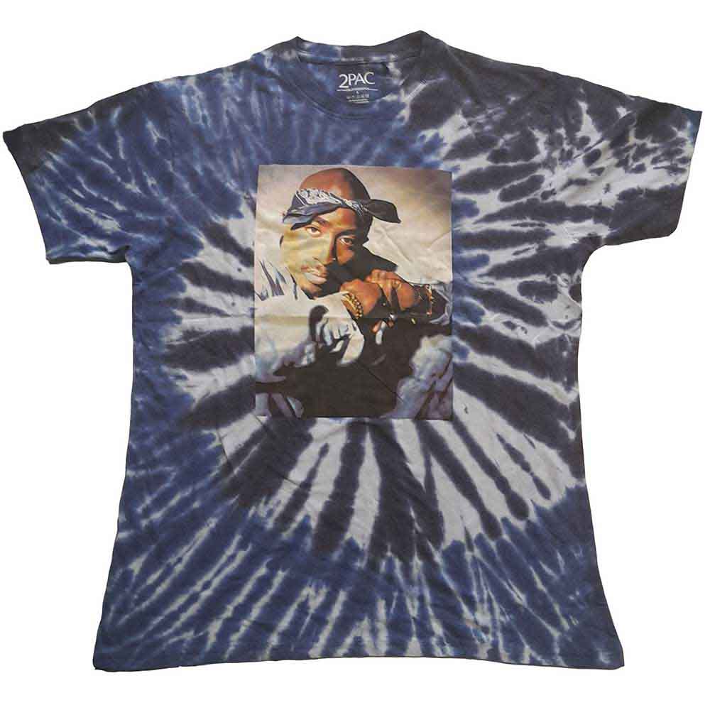 Tupac Photo Swirl Mens T Shirt