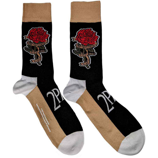 Tupac Rose Socks Black