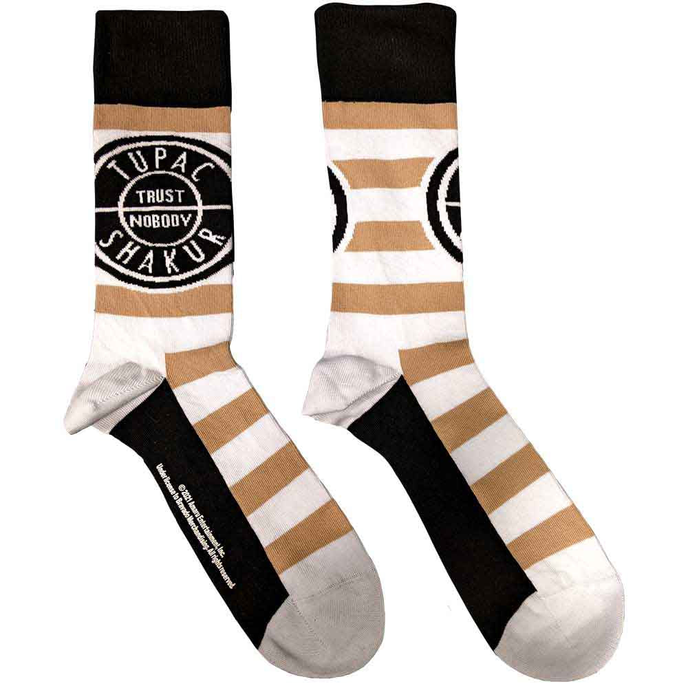 Tupac Trust Nobody Socks White