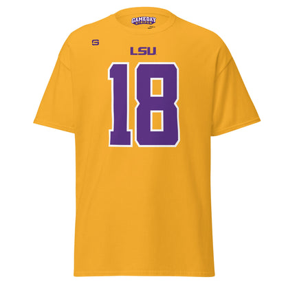 LSU Football 18 Mens T Shirt Gold