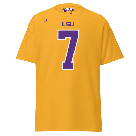 LSU Football 7 Mens T Shirt Gold