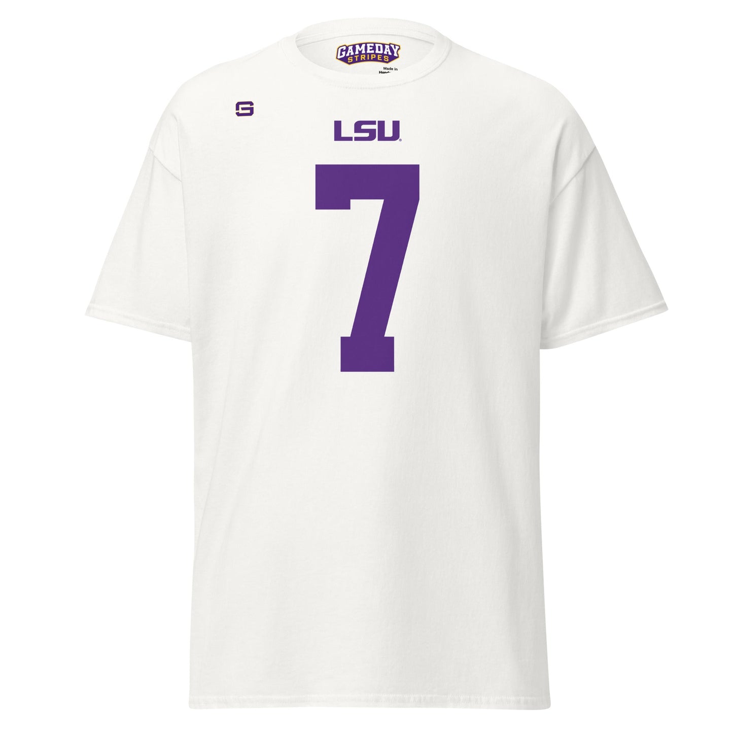 LSU Football 7 Mens T Shirt White