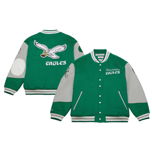 Philadelphia Eagles - Mitchell and Ness NFL Team History Varsity Jacket Green