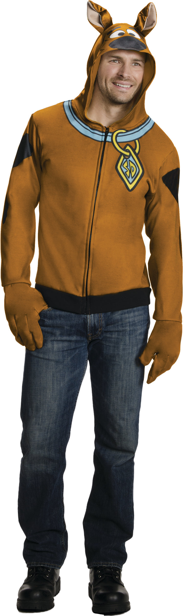 Scooby Doo Hoodie With Attached Gloves Adult X-Large Rubie's Costume