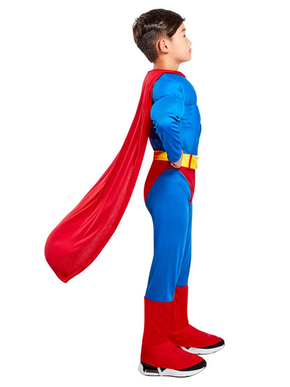 Deluxe Superman Muscle Chest Costume With Cape Child