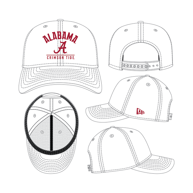 Alabama Crimson Tide - 9Seventy Team White Hat New Era