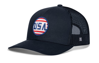 USA Stripes Trucker Haka Hat Black America Snapback