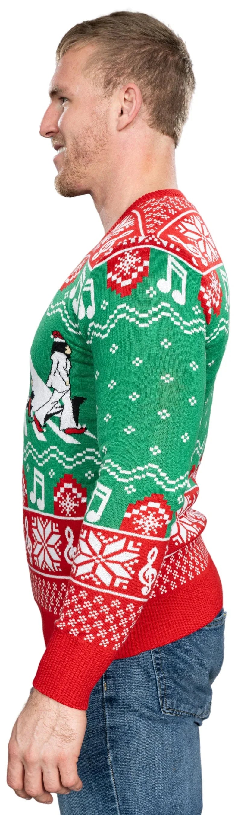 Abbey Elf Road Cross Walk Elves Adult Unisex Ugly Christmas Sweater