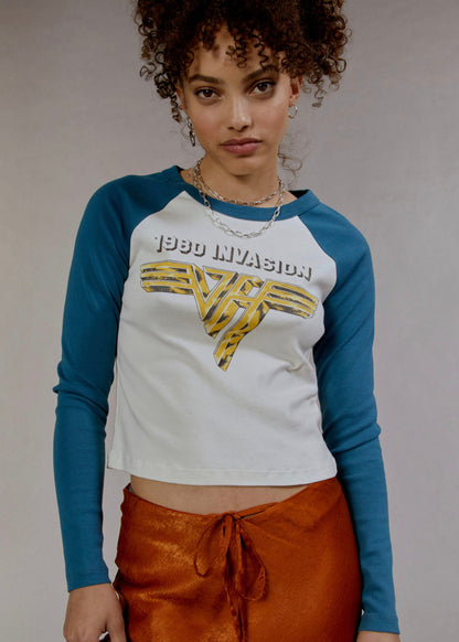 Van Halen 1980 World Invasion Tour Womens Raglan Band T Shirt – Daydreamer LA