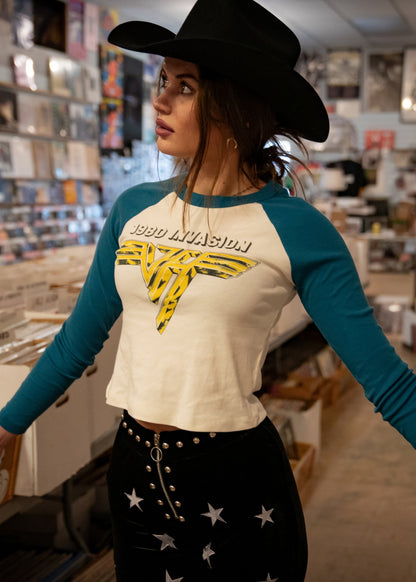 Van Halen 1980 World Invasion Tour Womens Raglan Band T Shirt – Daydreamer LA