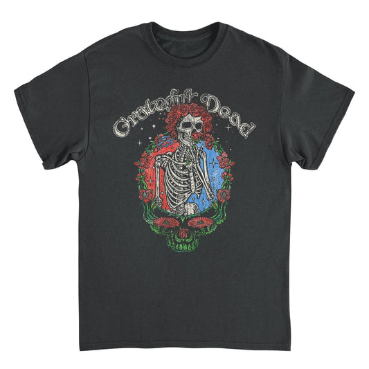 Grateful Dead Floral Stealie Mens T Shirt