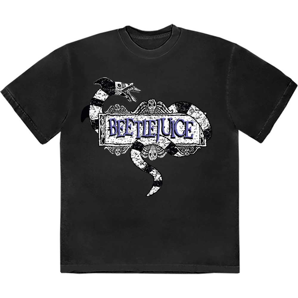Warner Bros Beetlejuice Snake Badge Mens T Shirt