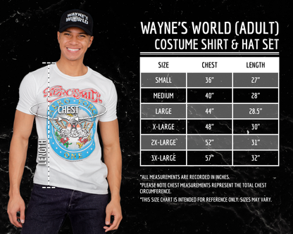 Adult Wayne's World T Shirt and Hat Costume Set
