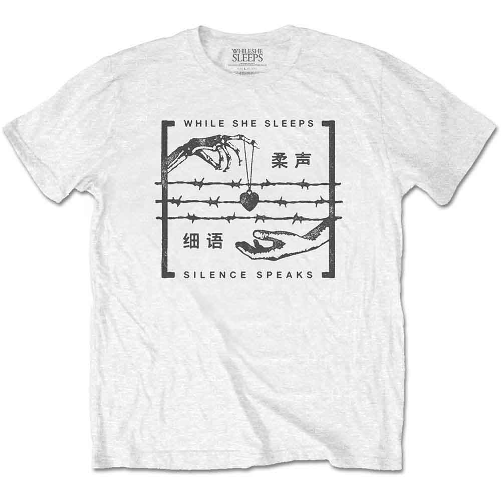 While She Sleeps Silence Speaks Mens T Shirt