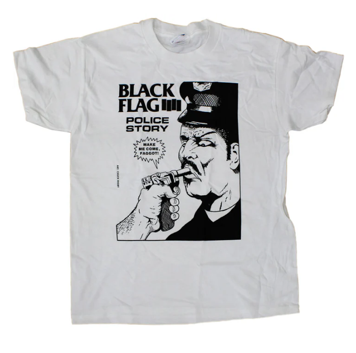 Black Flag Police Story Mens T Shirt