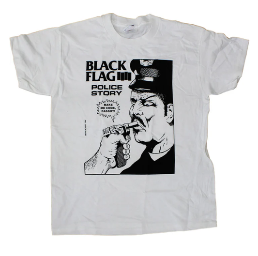 Black Flag Police Story Mens T Shirt