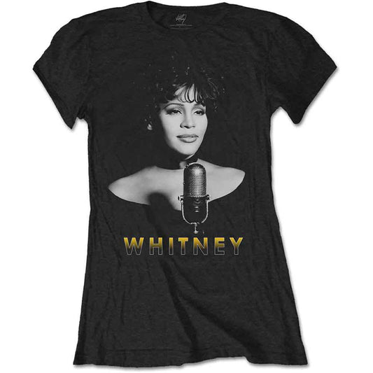 Whitney Houston Black & White Photo Womens T Shirt