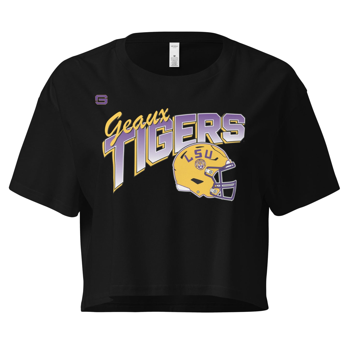 LSU Football Retro Womens Crop Top Shirt