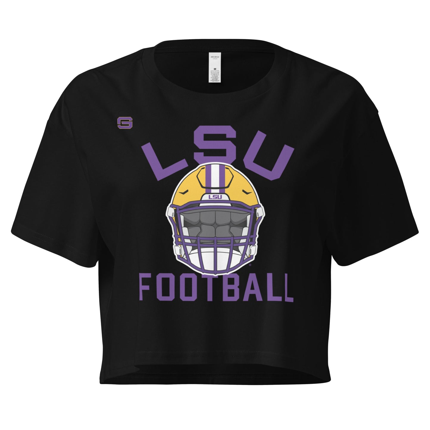 LSU Football Helmet Womens Crop Top Shirt