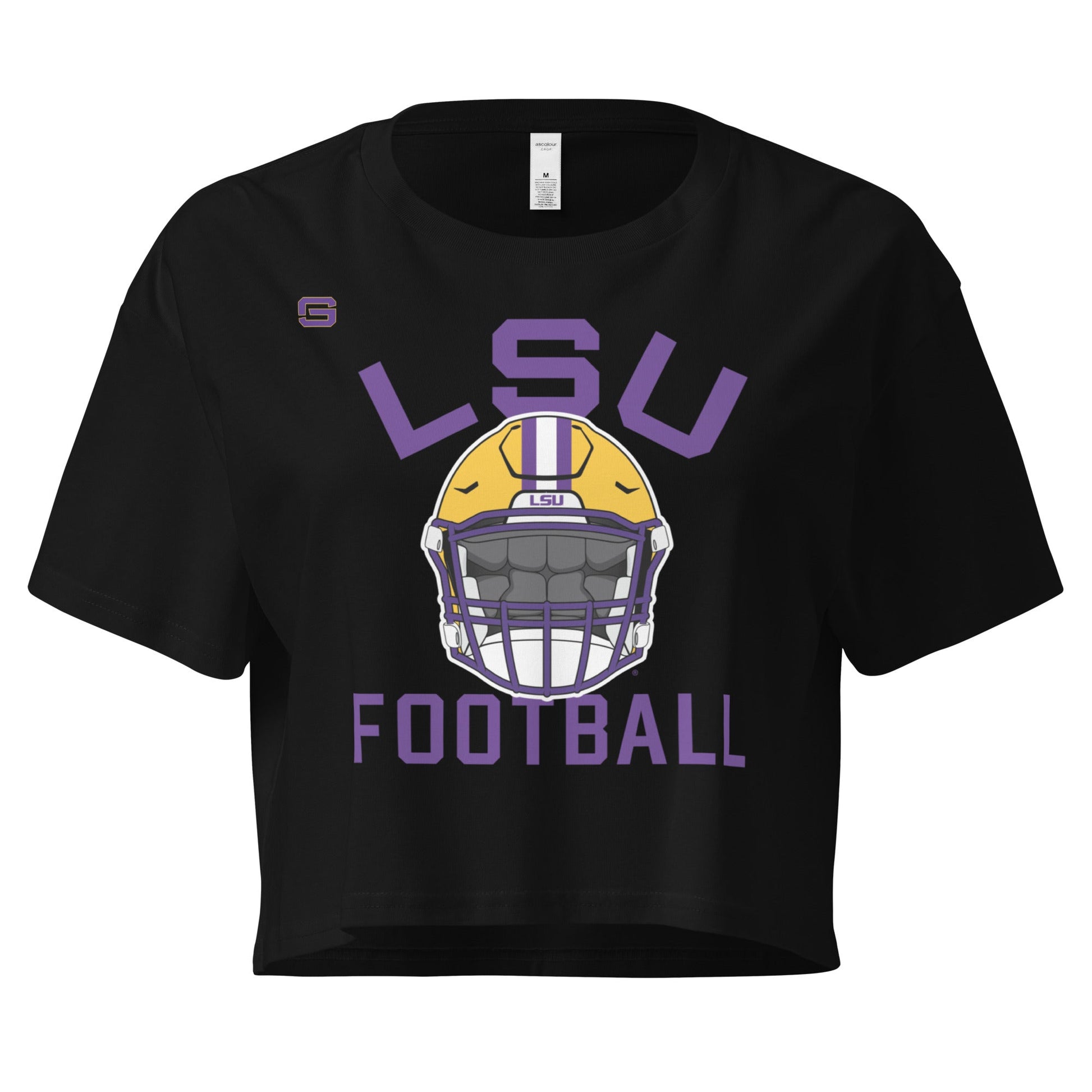 LSU Football Helmet Womens Crop Top Shirt
