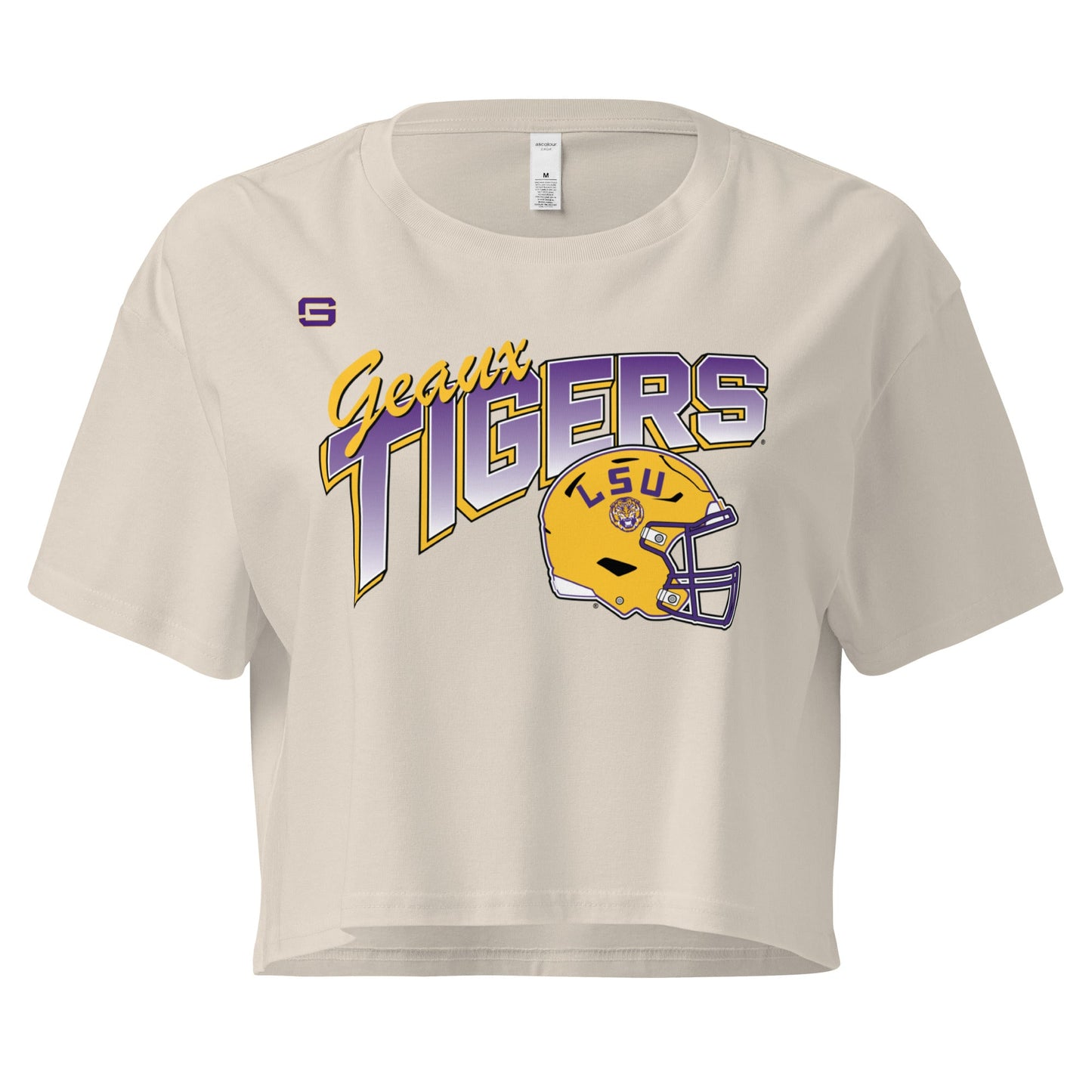 LSU Football Retro Womens Crop Top Shirt