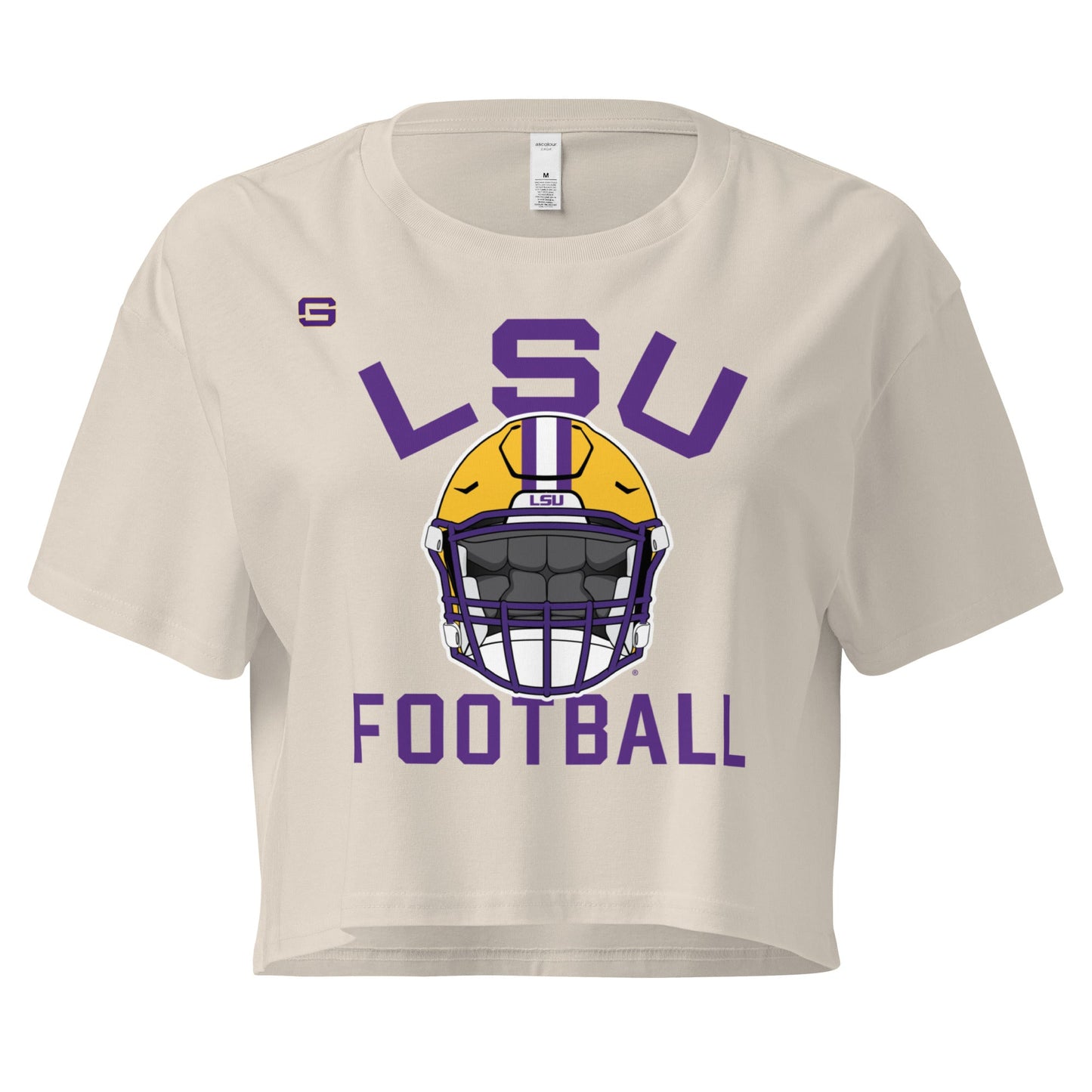 LSU Football Helmet Womens Crop Top Shirt