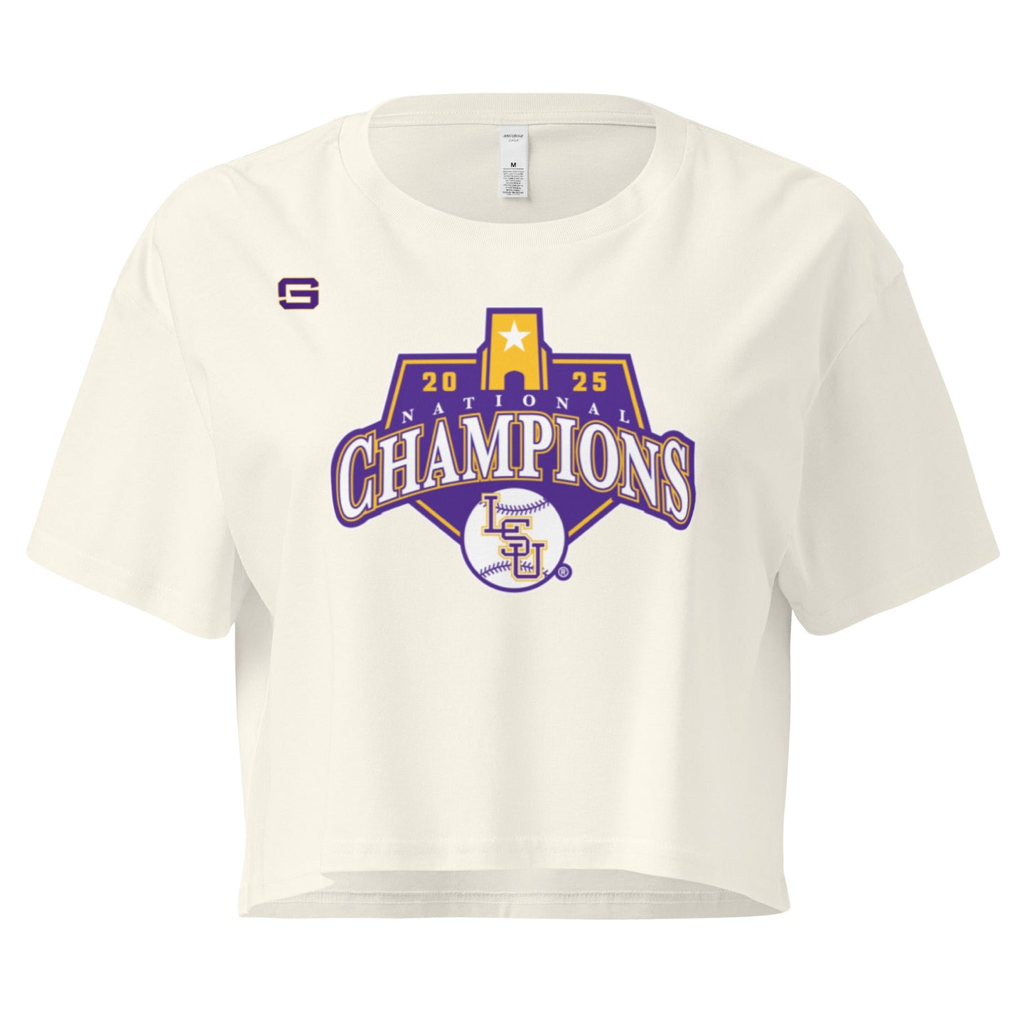 LSU Baseball National Championship Logo Womens Crop Top Shirt