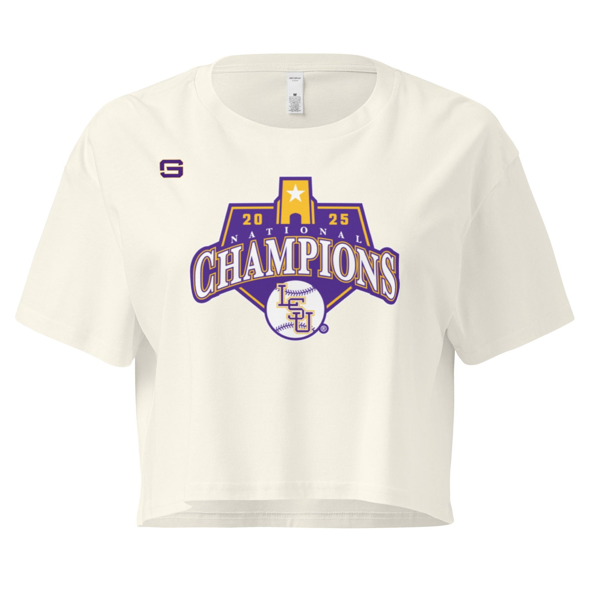 LSU Baseball National Championship Logo Womens Crop Top Shirt
