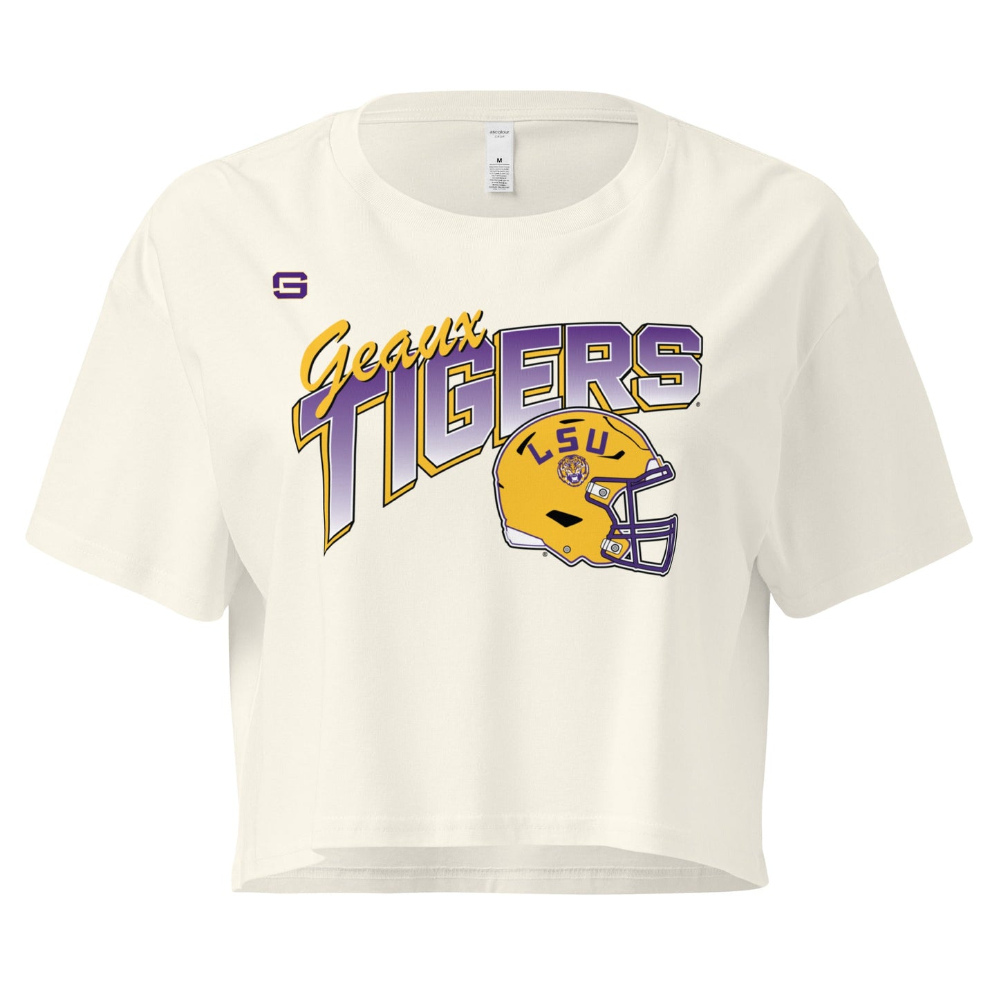 LSU Football Retro Womens Crop Top Shirt