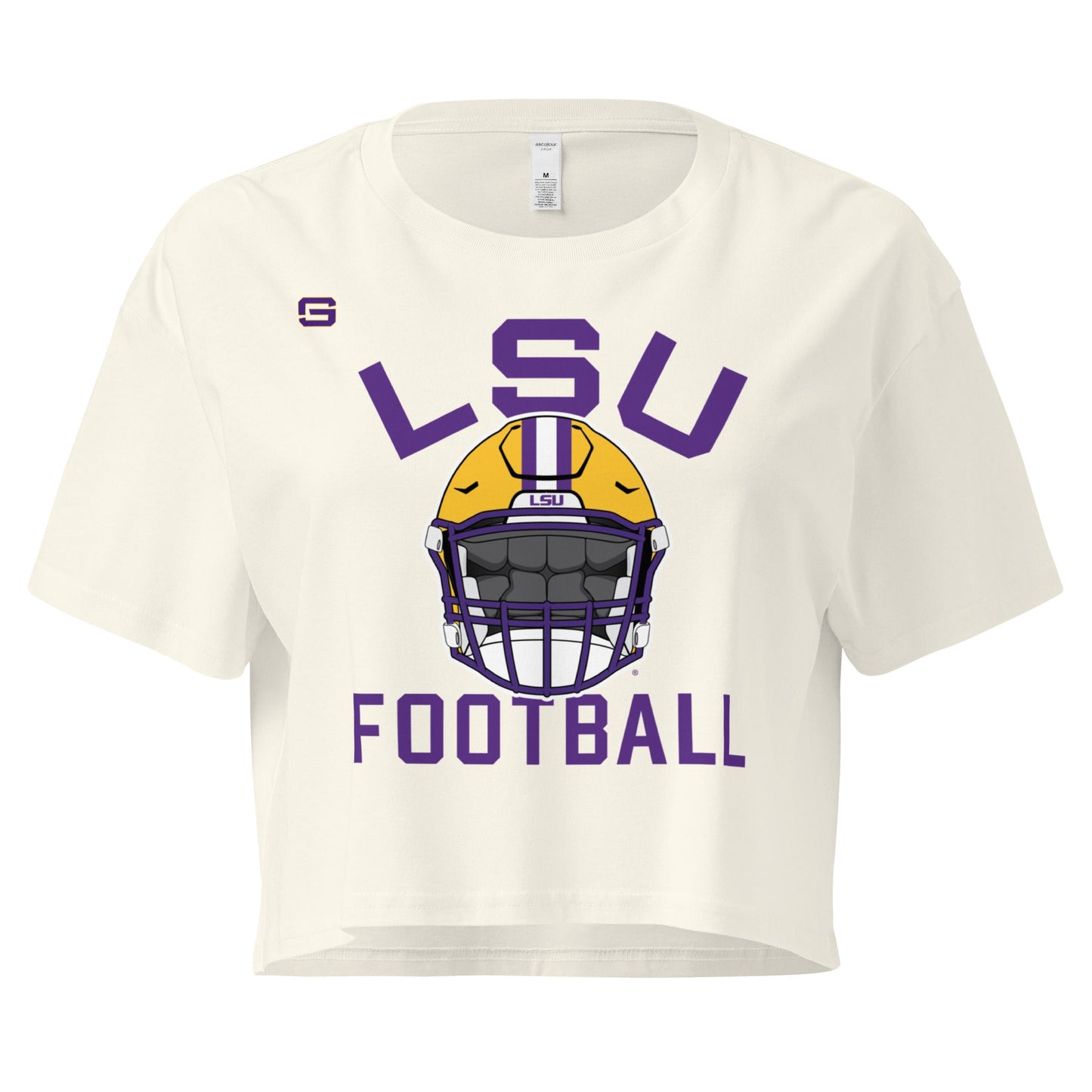 LSU Football Helmet Womens Crop Top Shirt