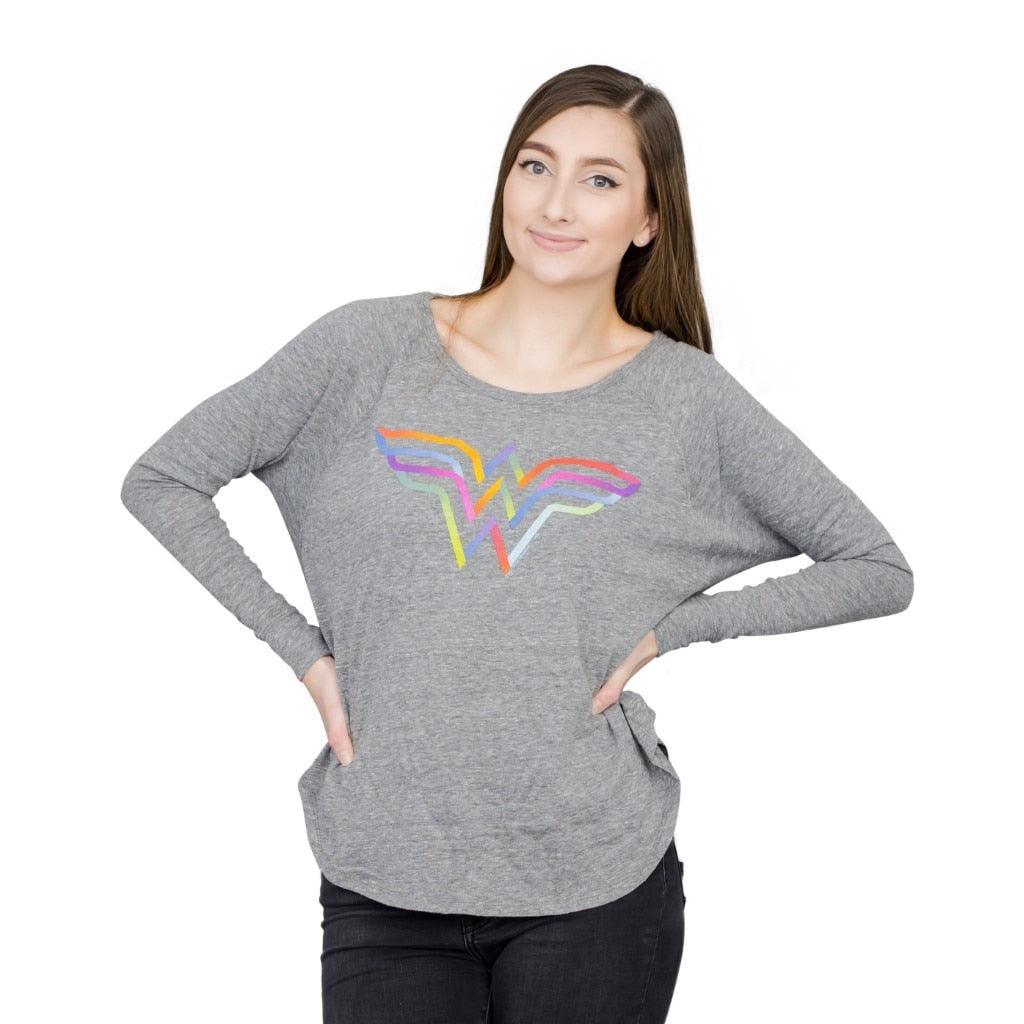 Wonder Woman Rainbow Logo Long Sleeve T Shirt