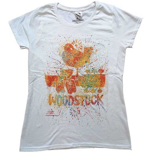 Woodstock Splatter Womens T Shirt