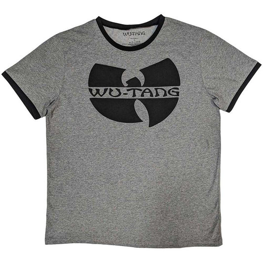 Wu-Tang Clan Logo Mens Ringer T Shirt Grey