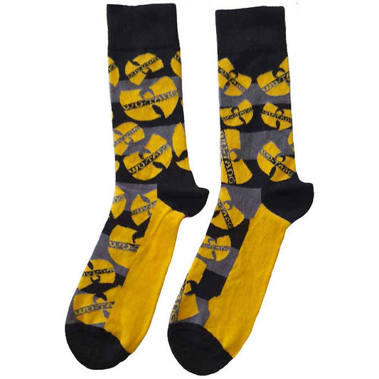 Wu-tang Clan Logos Yellow Socks Black, Yellow, Grey