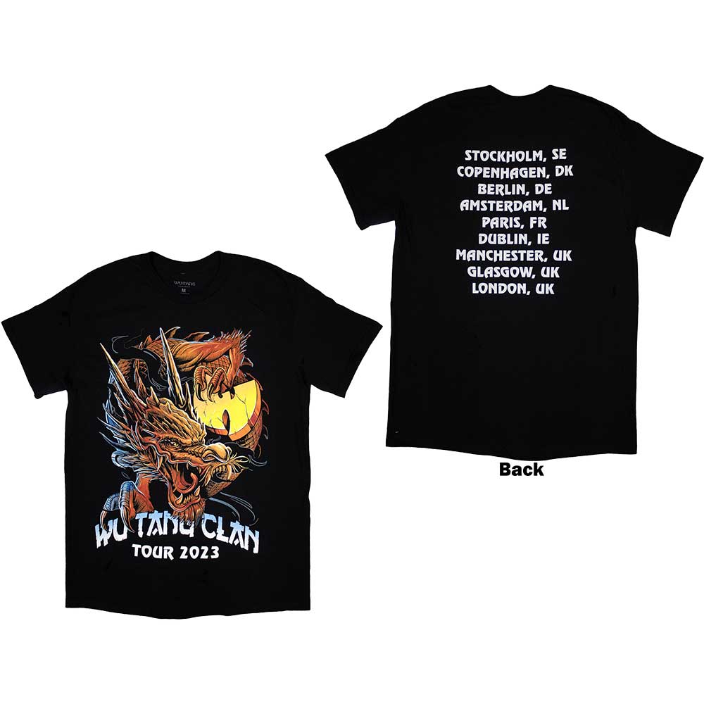 Wu-tang Clan Tour '23 Dragon Back Print Mens T Shirt
