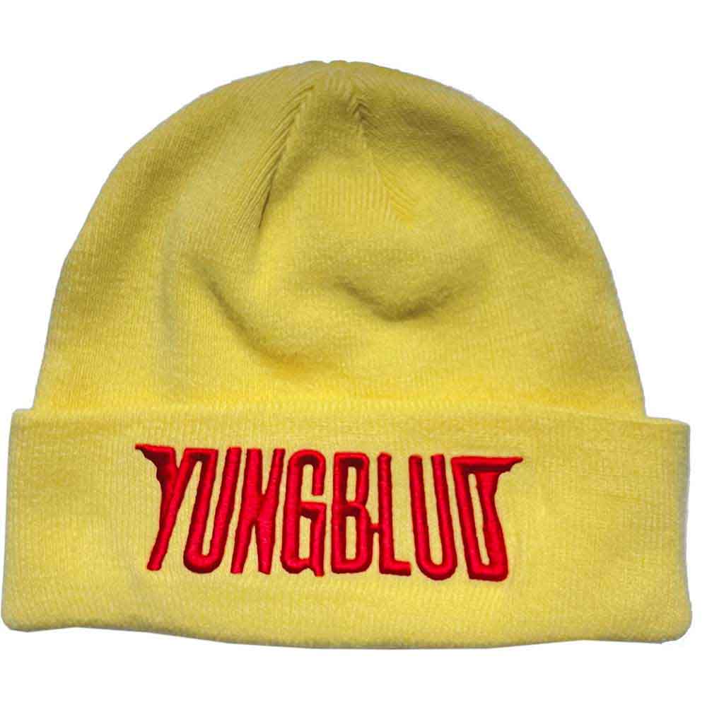YUNGBLUD Red Logo Beanie Hat Yellow