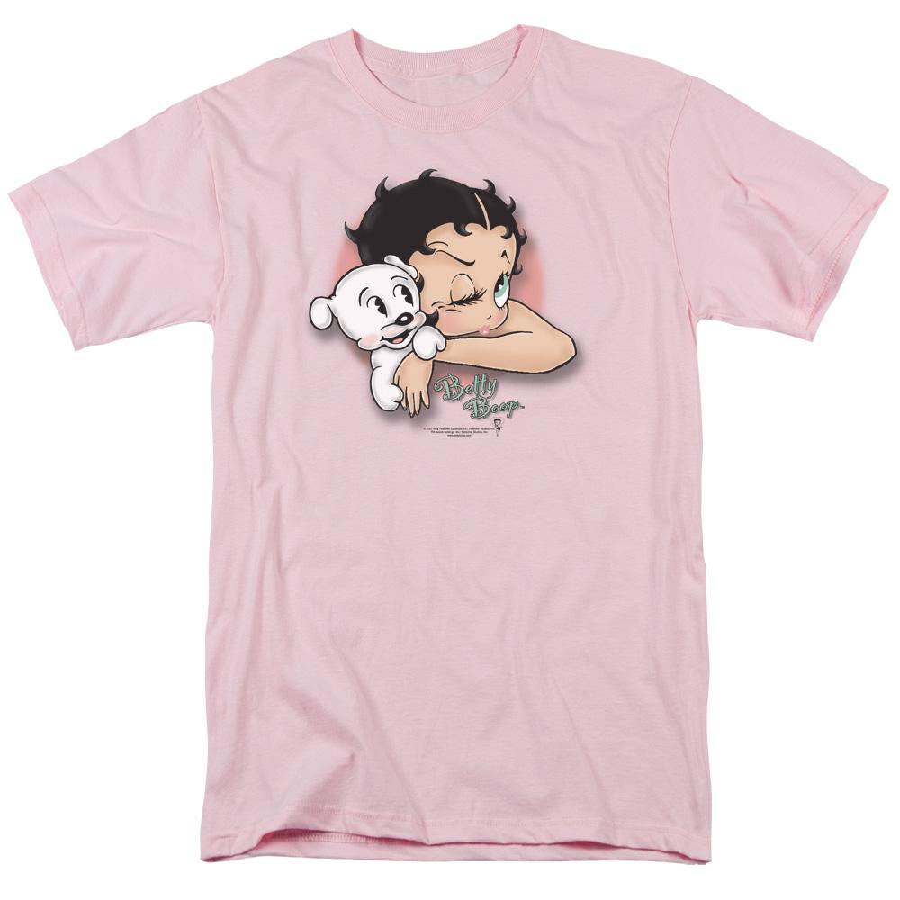 Betty Boop Wink Wink Mens T Shirt Pink
