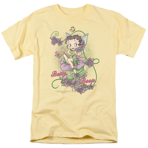 Betty Boop Flower Vine Fairy Mens T Shirt Yellow