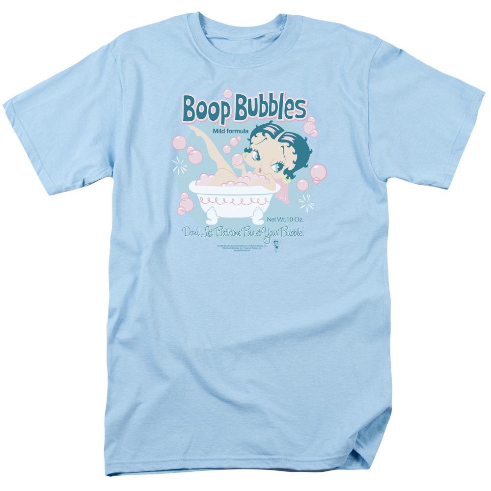 Betty Boop Boop Bubbles Mens T Shirt Light Blue
